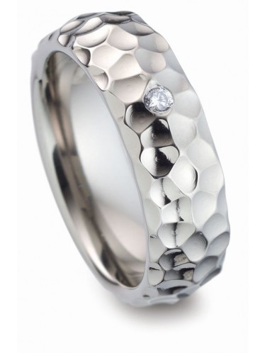 Titanfactory Ring mit weißem Brilliant