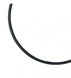 Giorgio Martello Ledercollier/Lederhalsband schwarz 45 cm mit Silber 925 Endkappen Karabinerverschluß rhodiniert 819519450